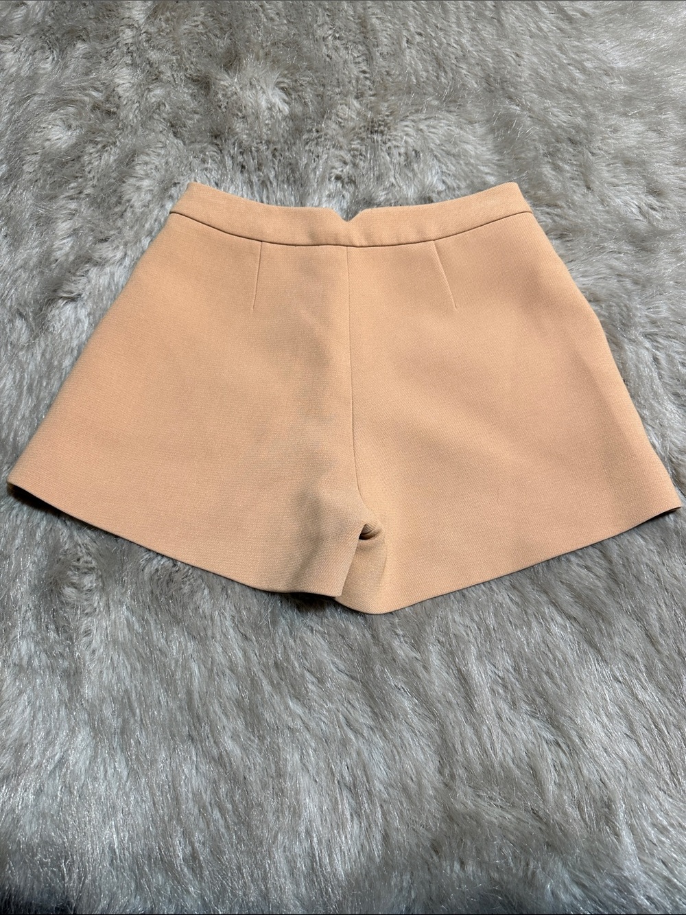 High-Rise Tailored Tan Women’s Shorts - Picture 5 of 9